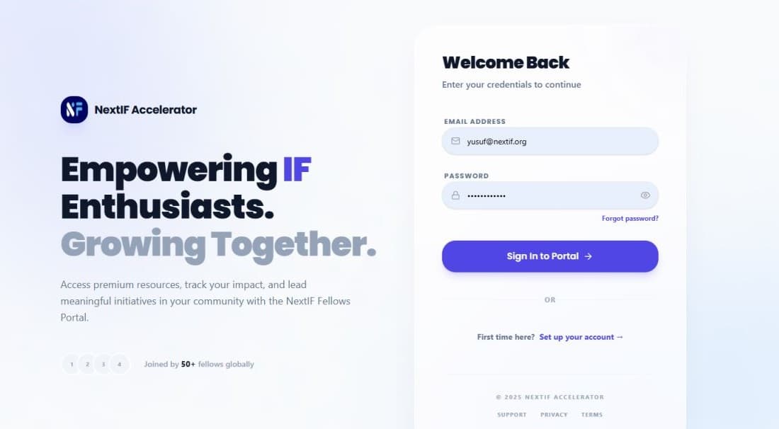 NextIF Accelerator Platform screenshot